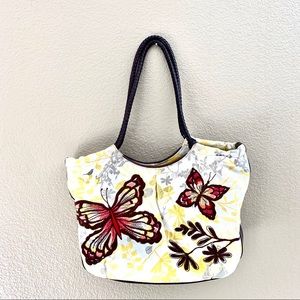 Brighton Canvas & Leather Purse Butterfly Design